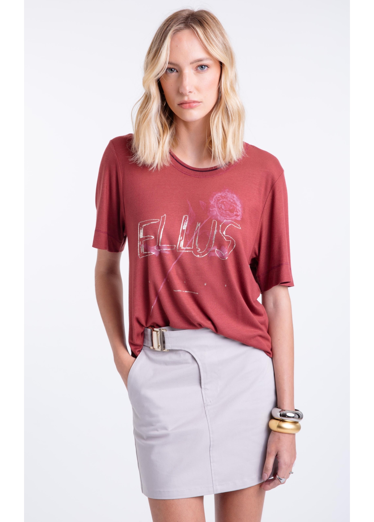 Blusa Light Rib Semirose Bordeaux