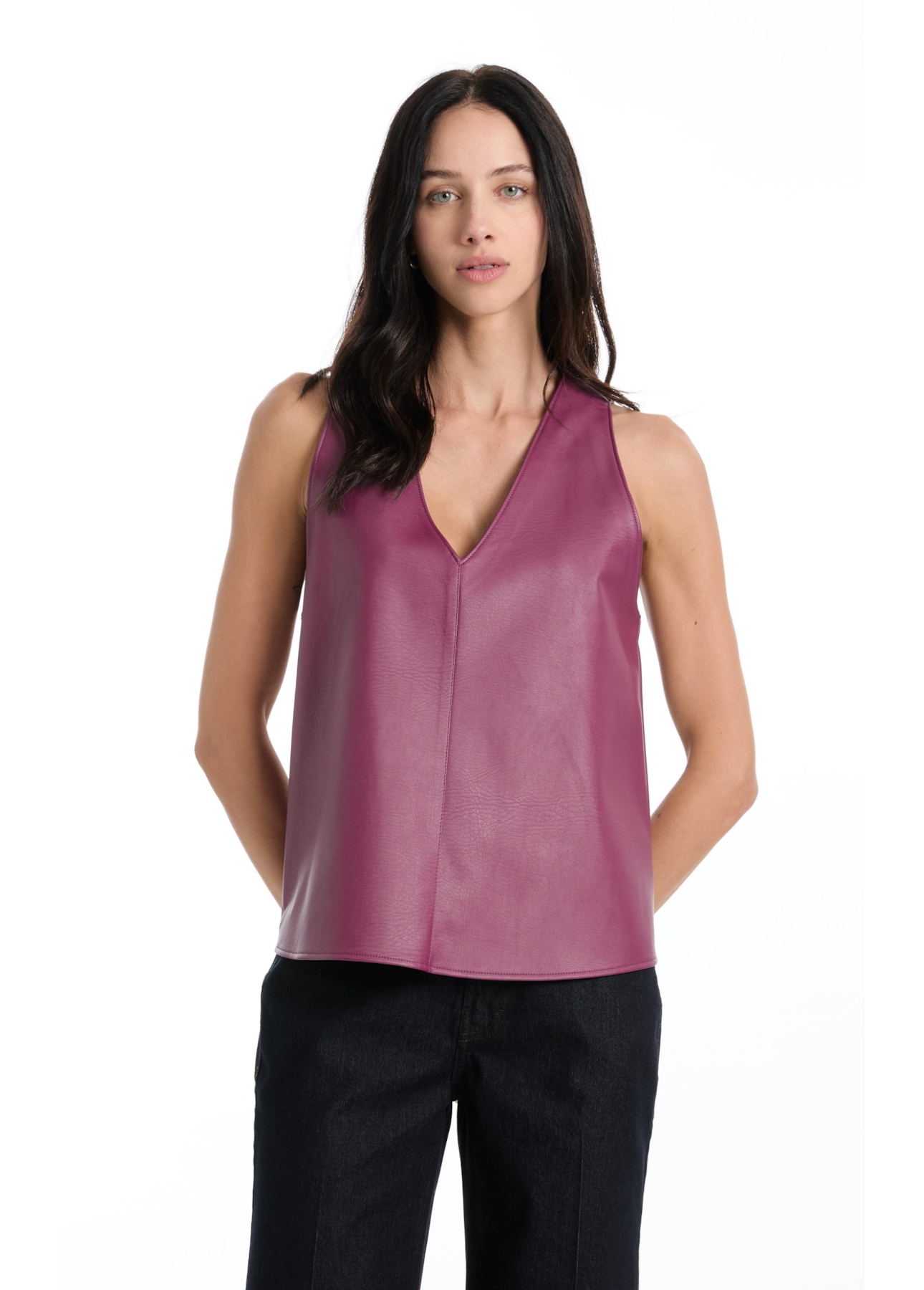 Blusa Like Neck Trapezio Beringela