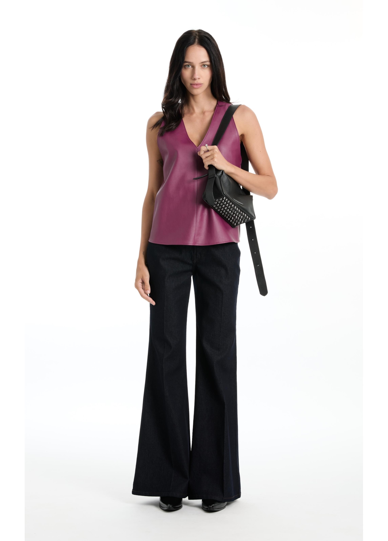 Blusa Like Neck Trapezio Beringela