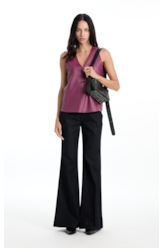 Blusa Like Neck Trapezio Beringela