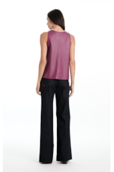 Blusa Like Neck Trapezio Beringela