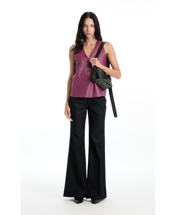 Blusa Like Neck Trapezio Beringela