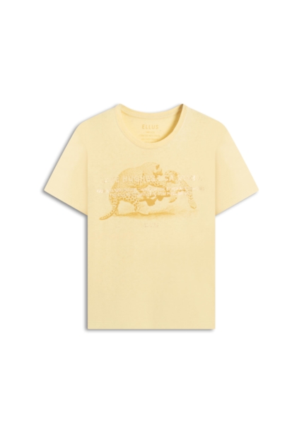 Blusa Linen Fight Onça Amarelo Claro