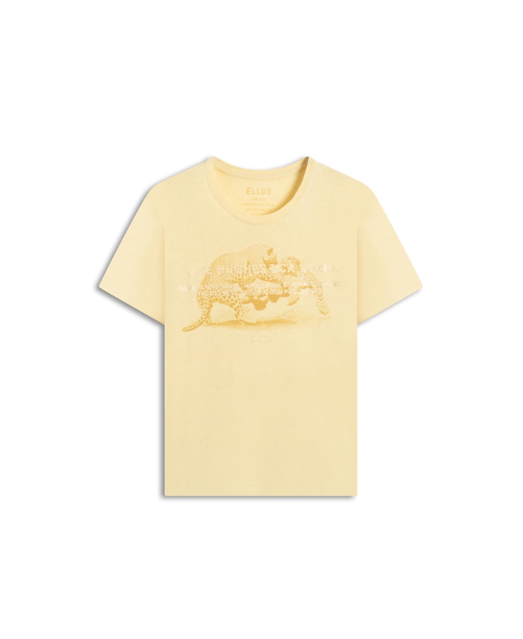 Blusa Linen Fight Onça Amarelo Claro