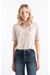 Blusa Linen Floral Bloom Natural