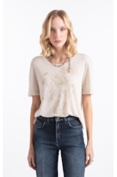 Blusa Linen Floral Bloom Natural