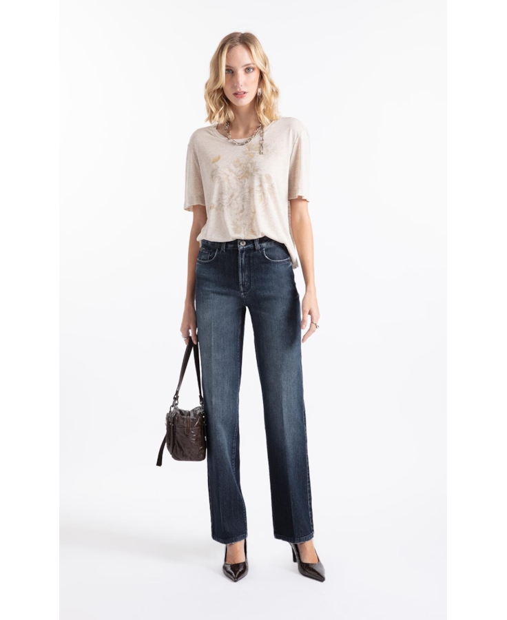 Blusa Linen Floral Bloom Natural