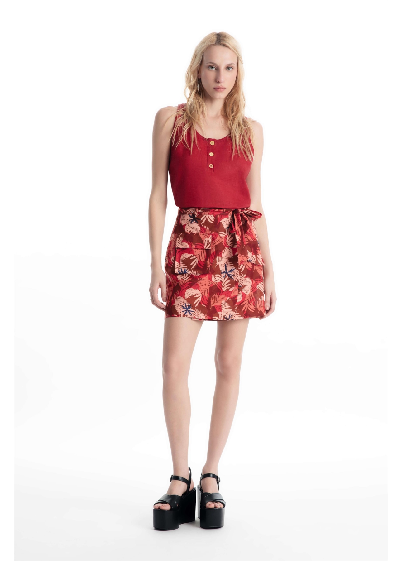 Blusa Linen Fresh Sleeveless Vermelho