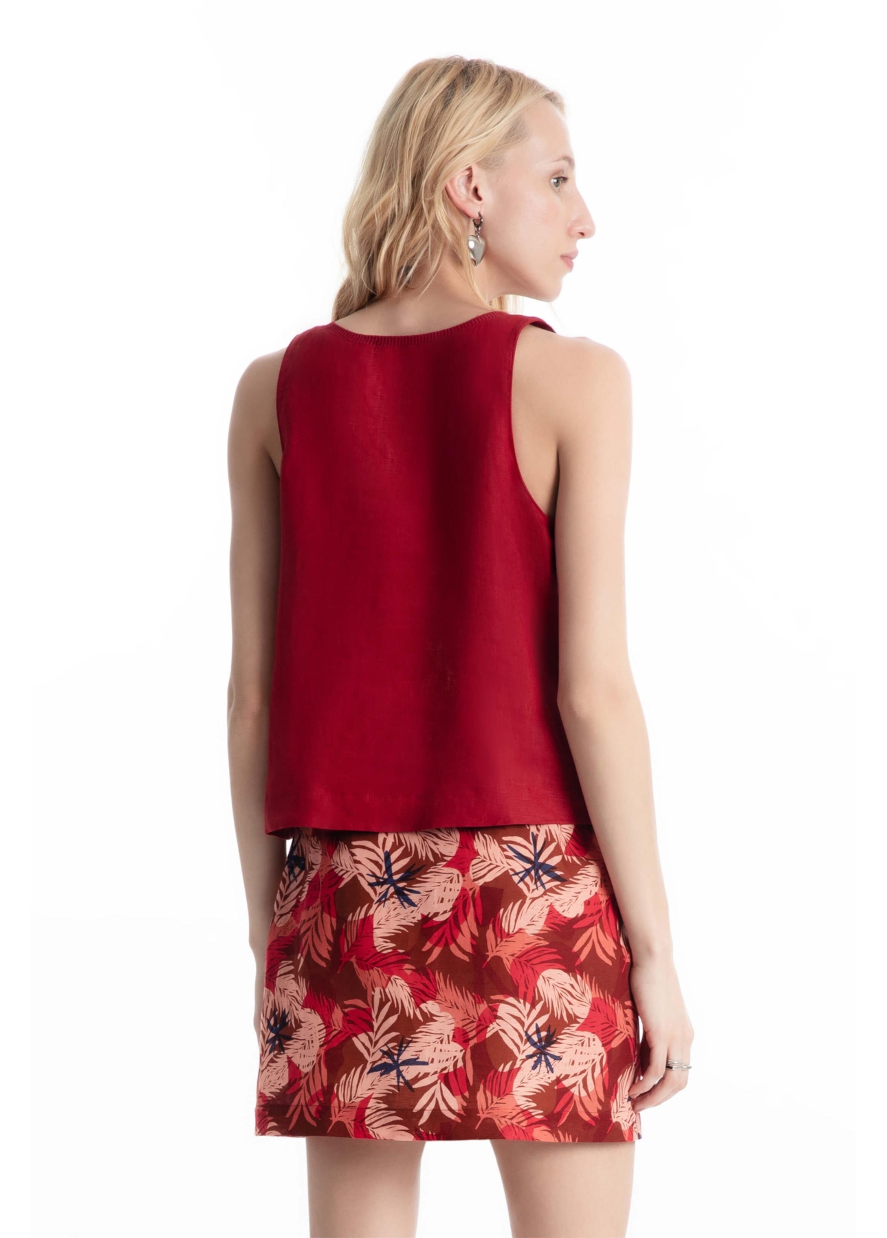 Blusa Linen Fresh Sleeveless Vermelho