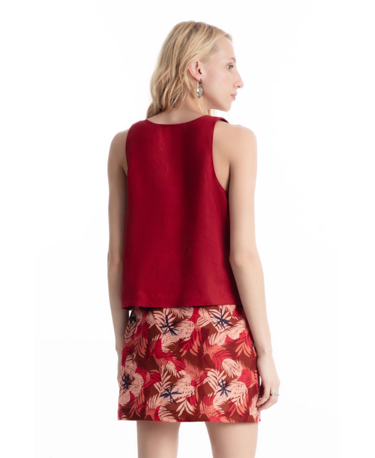 Blusa Linen Fresh Sleeveless Vermelho