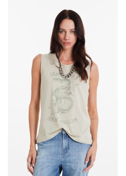 Blusa  Linen Grace Rebellion Verde Oliva
