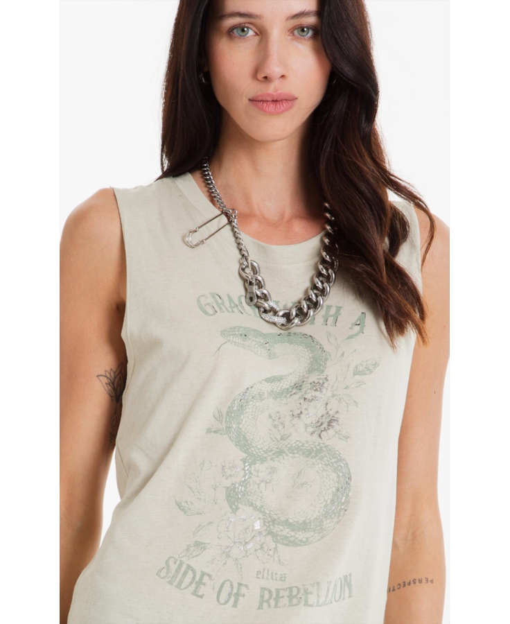 Blusa  Linen Grace Rebellion Verde Oliva
