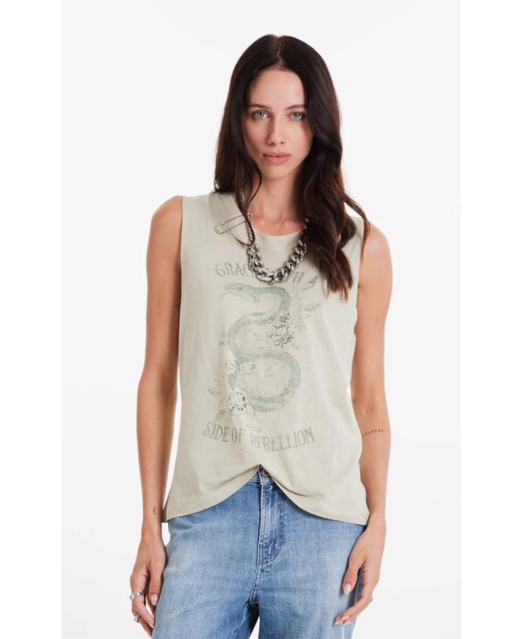 Blusa  Linen Grace Rebellion Verde Oliva