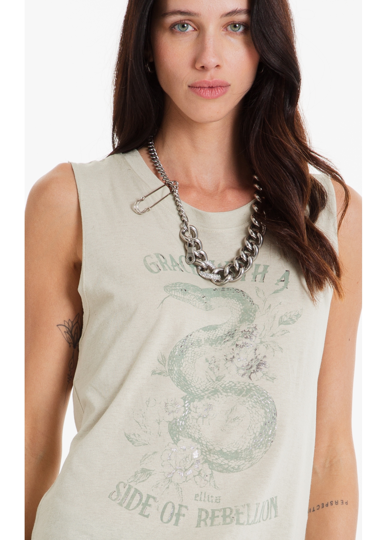 Blusa  Linen Grace Rebellion Verde Oliva