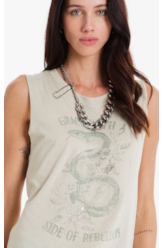 Blusa  Linen Grace Rebellion Verde Oliva