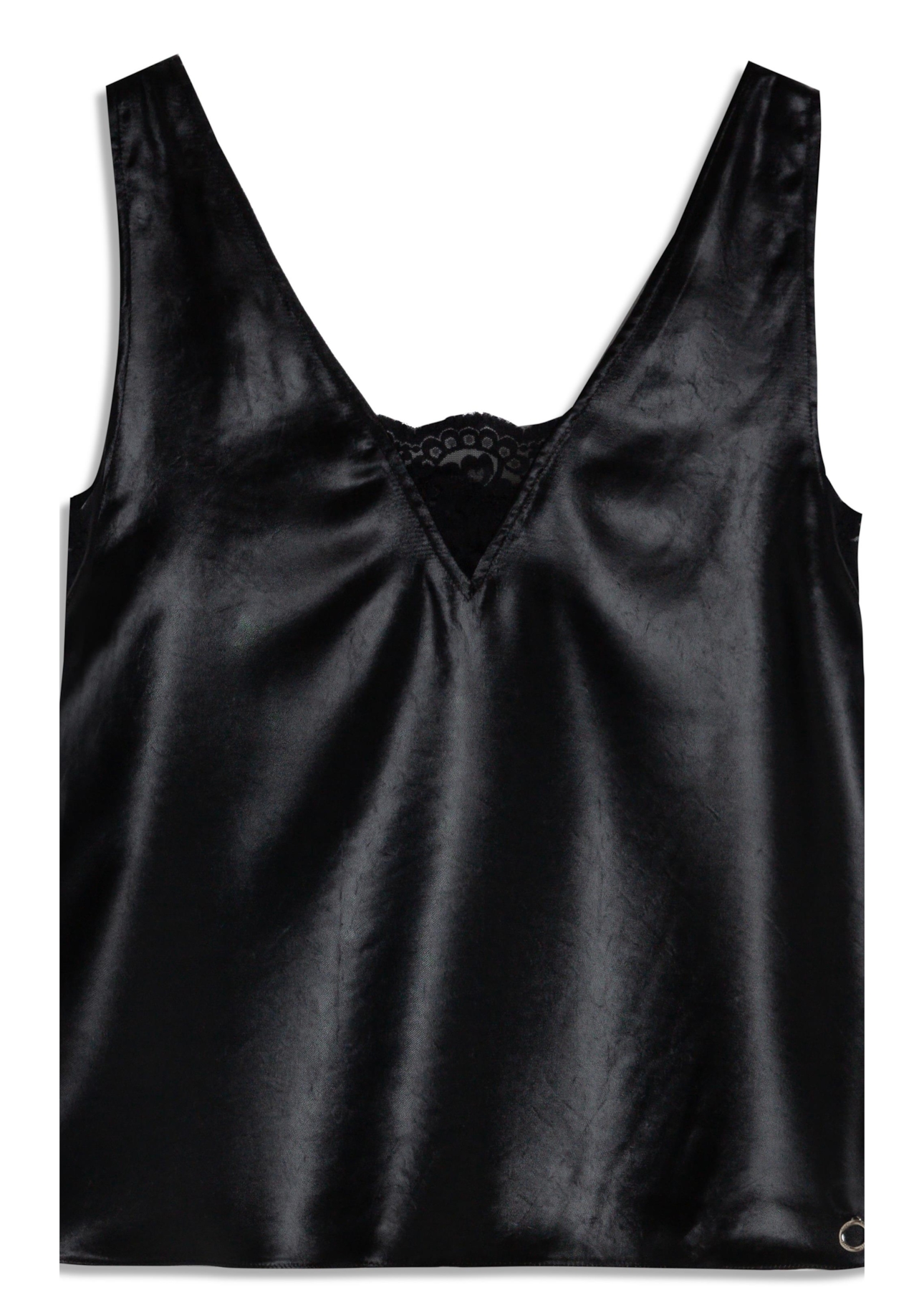 Blusa Liquid Leather Lace Preto