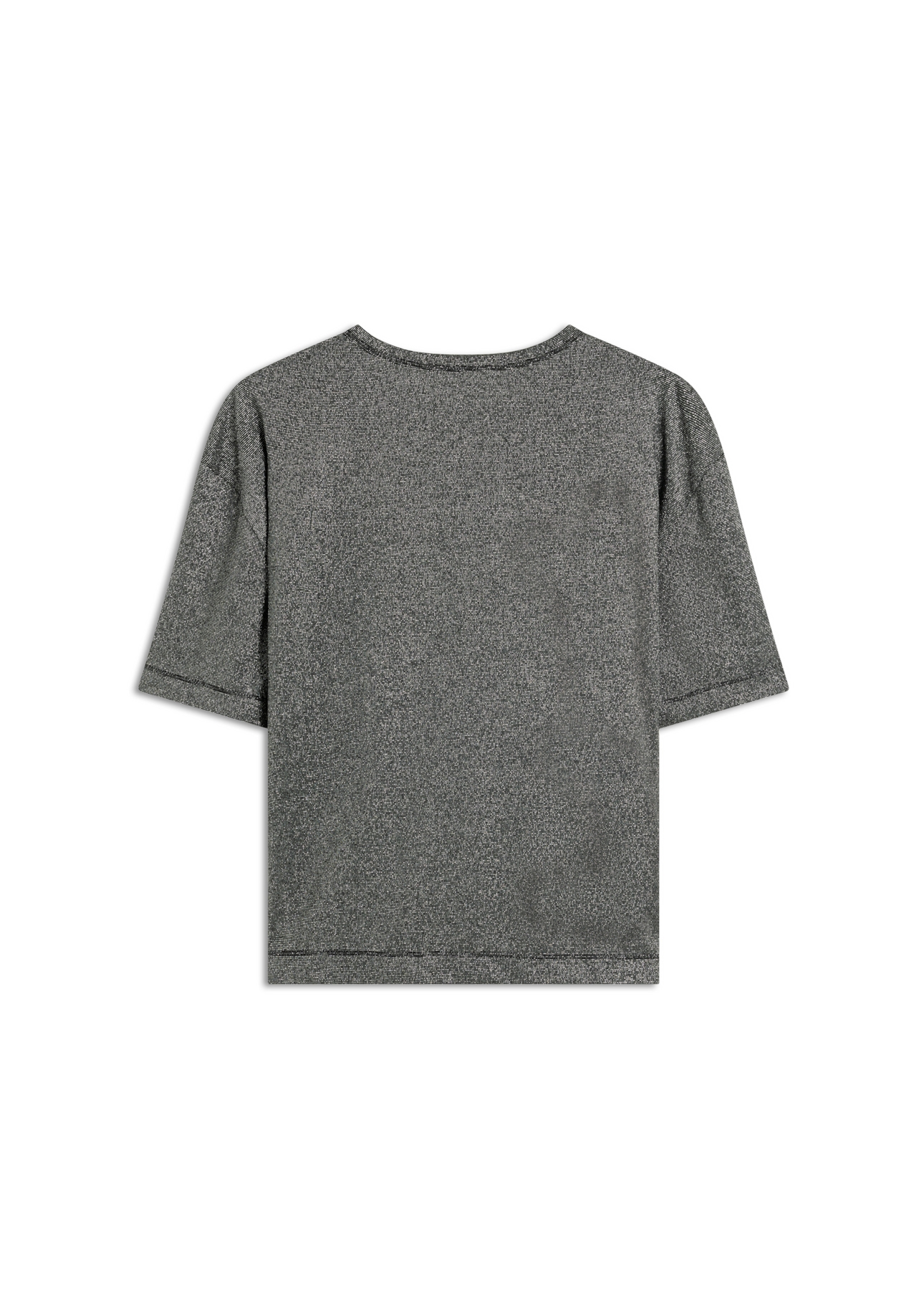 Blusa Lurex Stripe Brasão Loose Preto