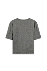 Blusa Lurex Stripe Brasão Loose Preto