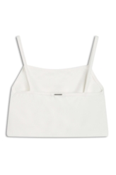 Blusa Malha Piquet Cropped Off White