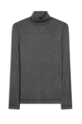 Blusa Melange Colar High Cinza Mescla