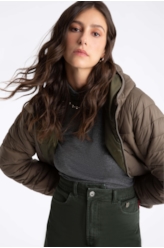 Blusa Melange Colar High Cinza Mescla