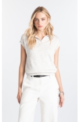 Blusa Mescla Polo Jersey Off White Mescla