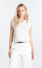 Blusa Mescla Polo Jersey Off White Mescla