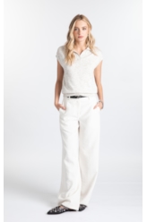 Blusa Mescla Polo Jersey Off White Mescla