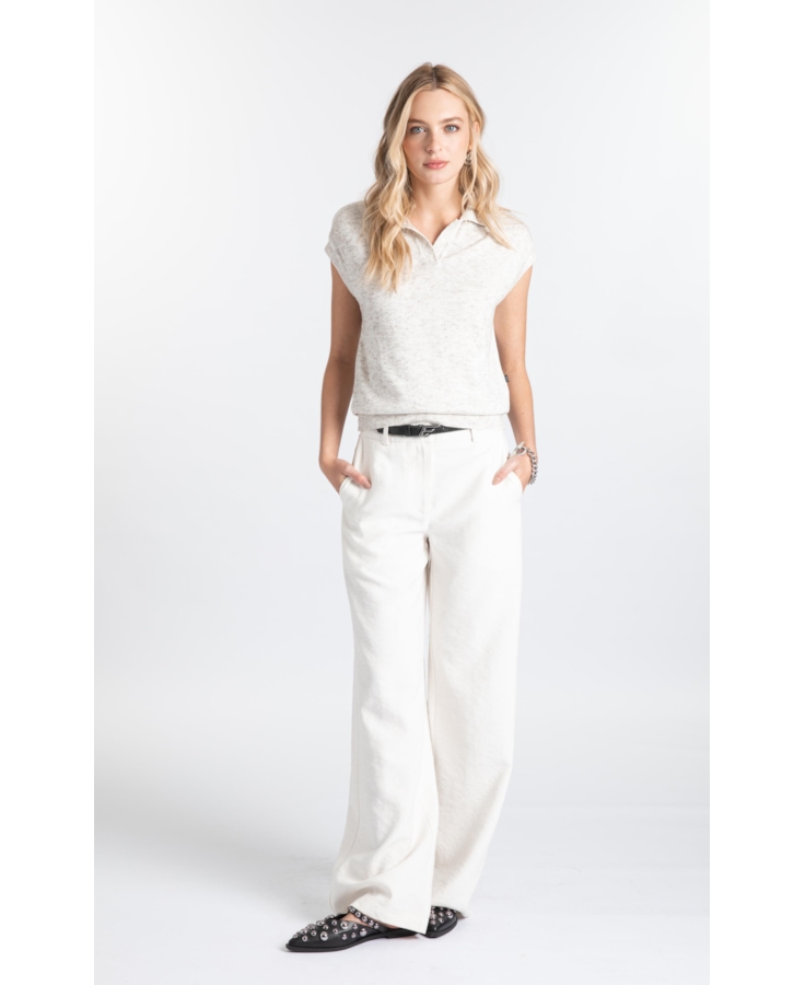 Blusa Mescla Polo Jersey Off White Mescla