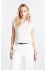 Blusa Mescla Polo Jersey Off White Mescla
