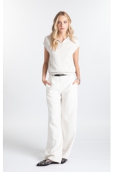 Blusa Mescla Polo Jersey Off White Mescla
