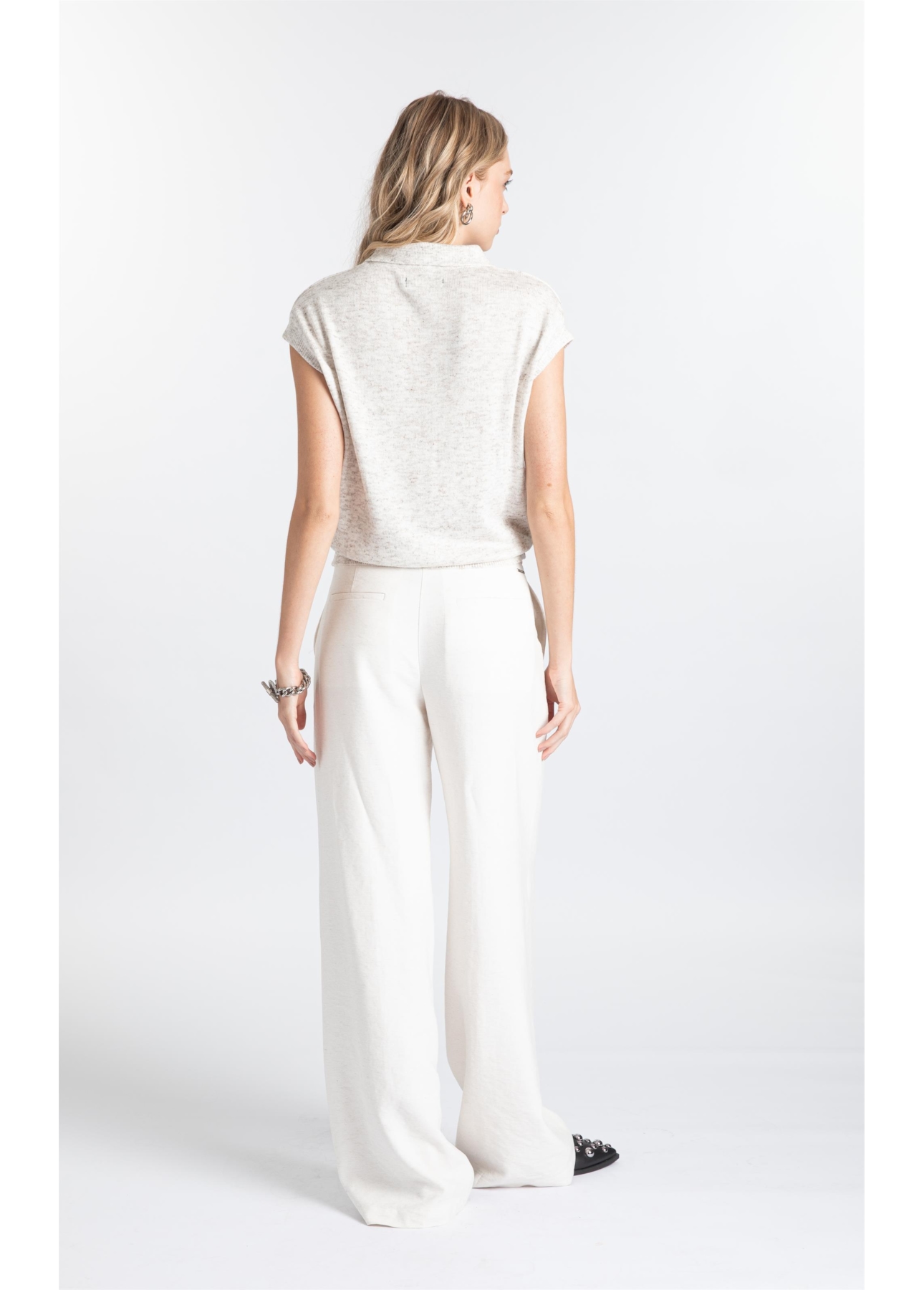 Blusa Mescla Polo Jersey Off White Mescla