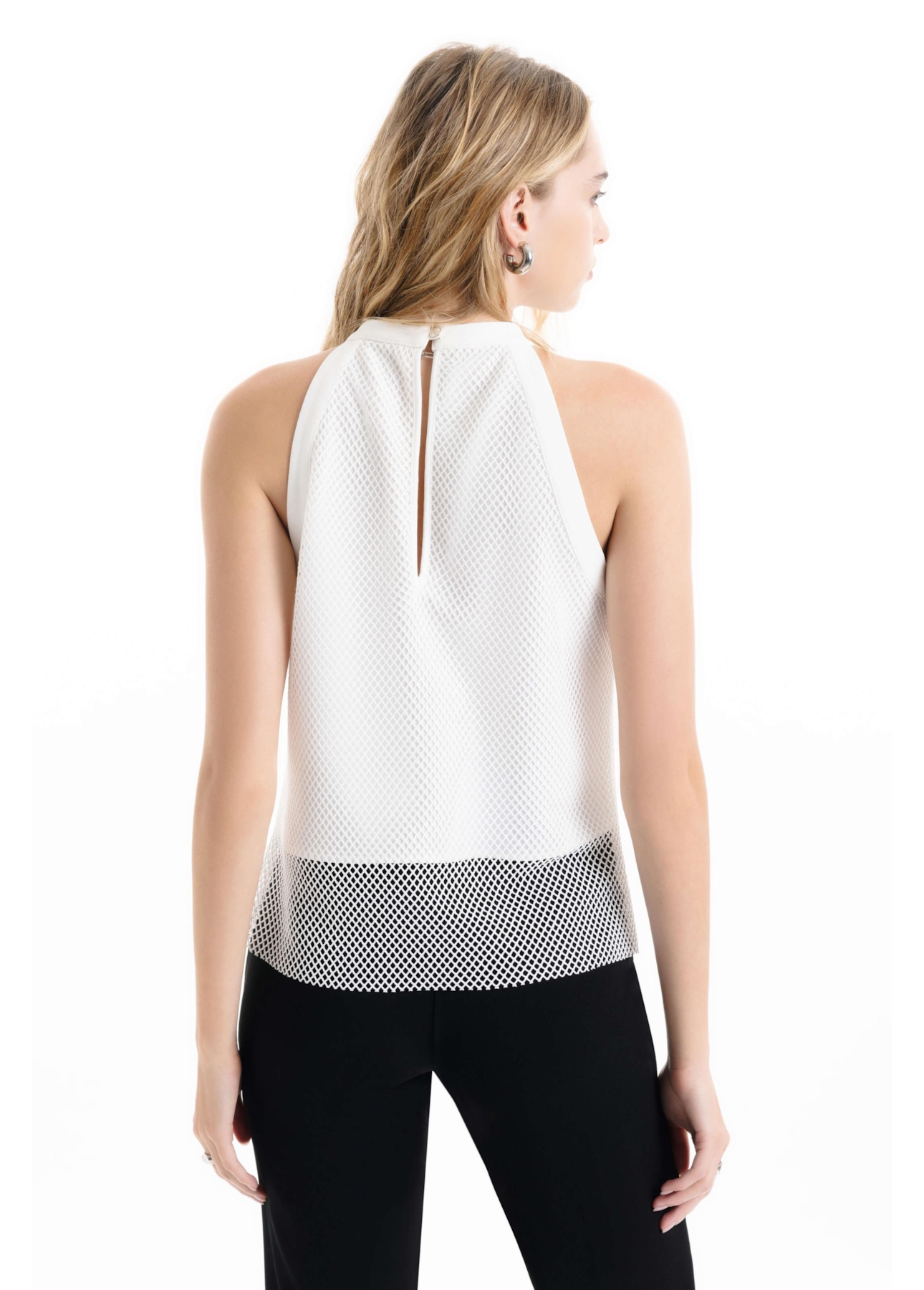 Blusa Mesh Cava Americana Branco