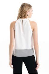 Blusa Mesh Cava Americana Branco