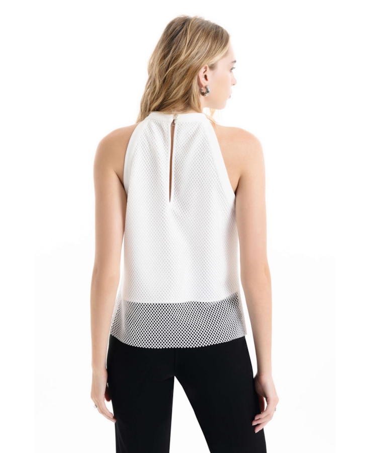Blusa Mesh Cava Americana Branco