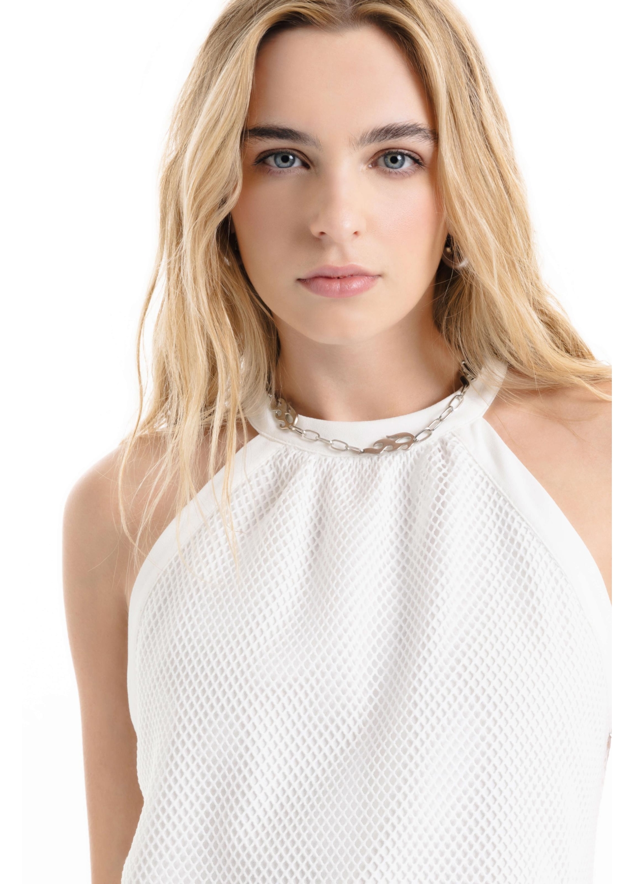 Blusa Mesh Cava Americana Branco