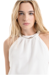 Blusa Mesh Cava Americana Branco