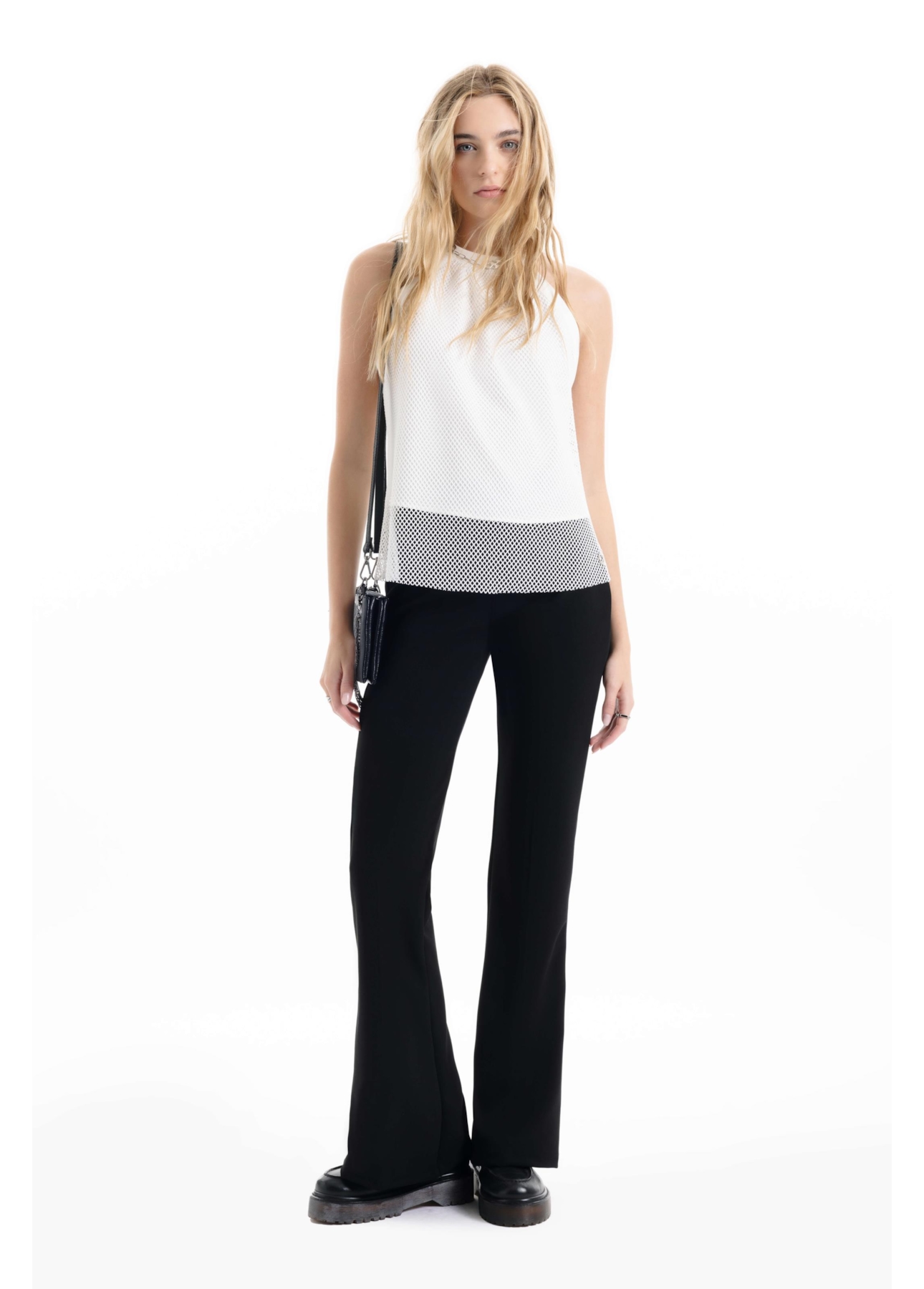 Blusa Mesh Cava Americana Branco