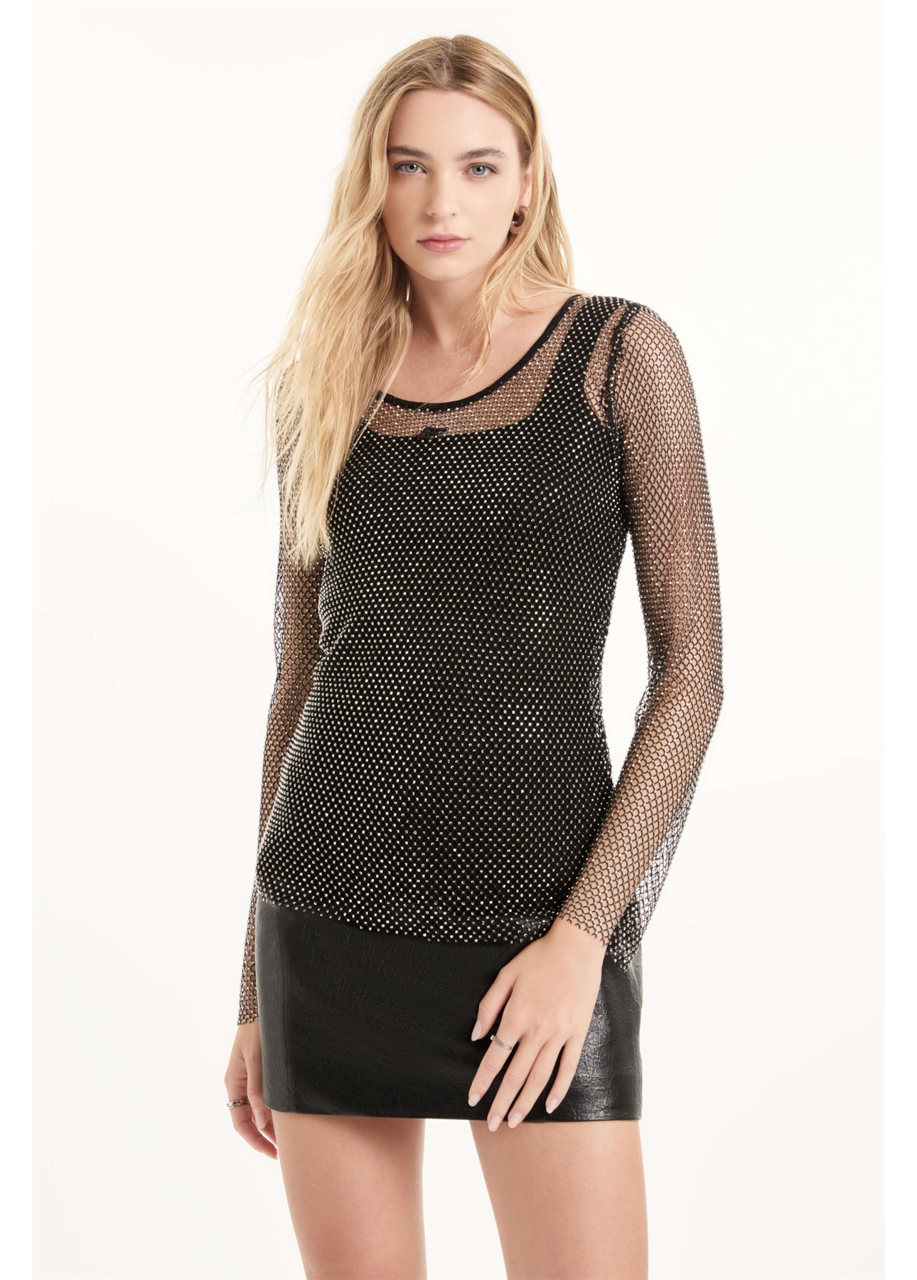 Blusa Mesh Hotfix Preto