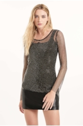 Blusa Mesh Hotfix Preto