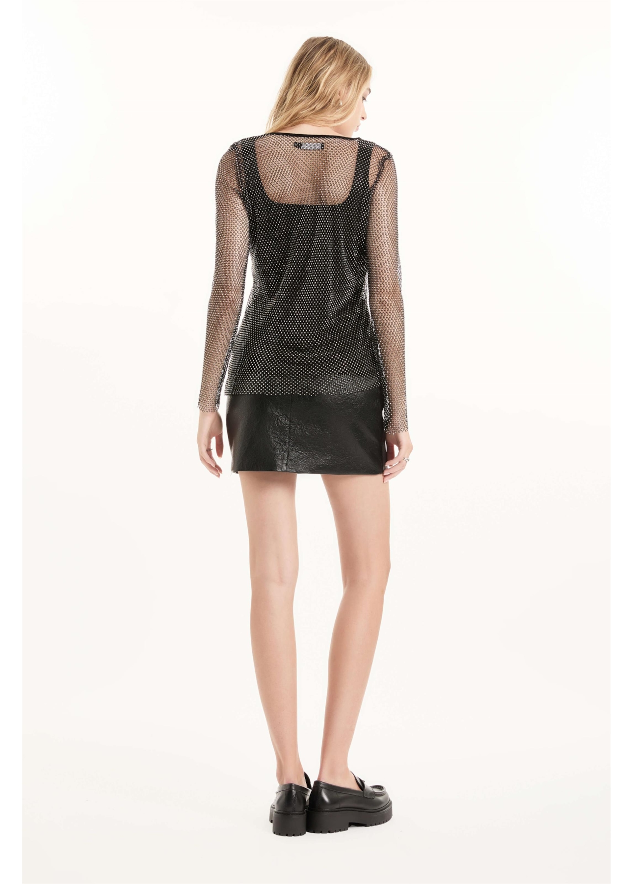 Blusa Mesh Hotfix Preto