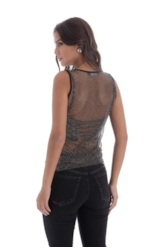 Blusa Mesh Hotfix Sleeveless Preto