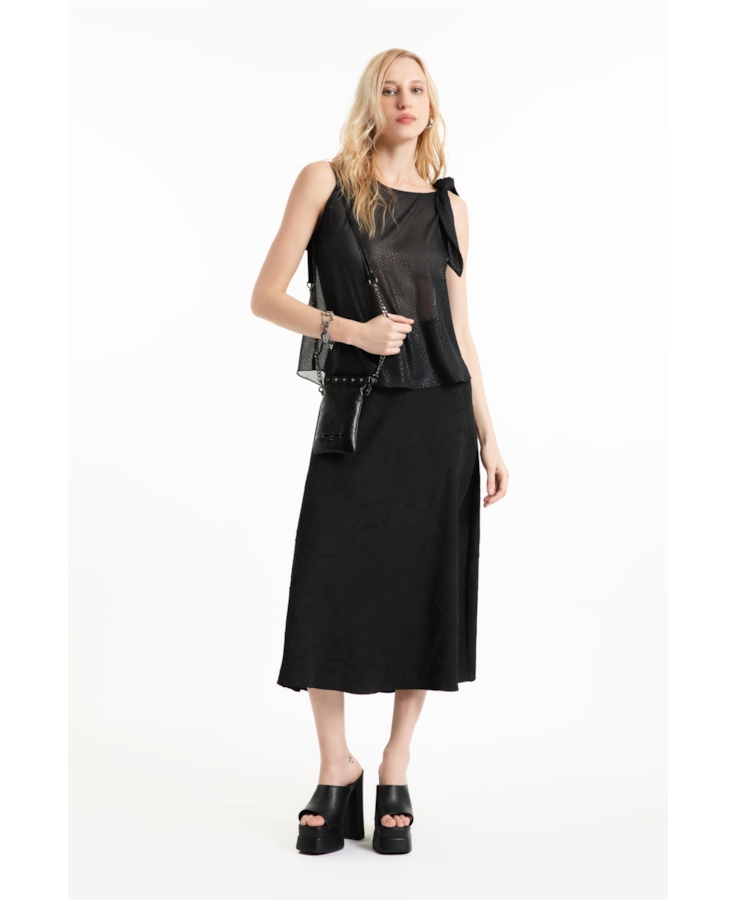 Blusa Microchiffon Print Bandana Preto