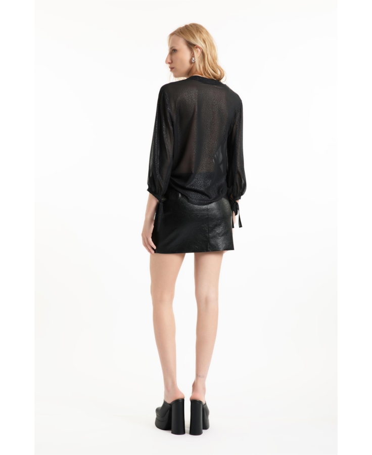 Blusa Microchiffon Print Preto