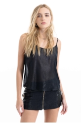 Blusa Microchiffon Print Strappy Preto