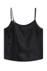 Blusa Microchiffon Print Strappy Preto