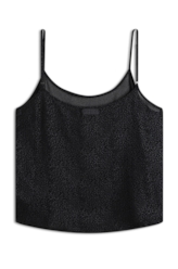 Blusa Microchiffon Print Strappy Preto
