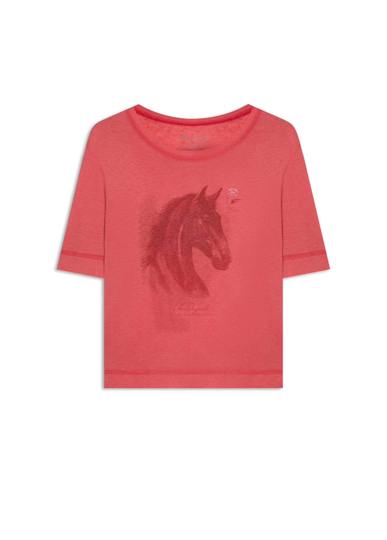 Blusa Modal Linen Stamp Cowboy Boxy Goiaba