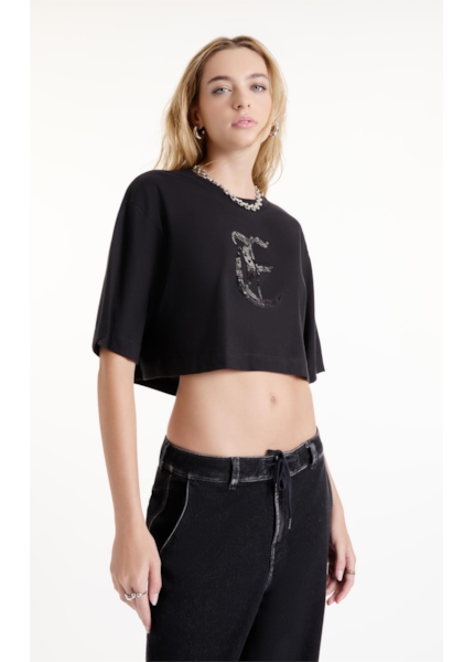 Blusa Over Cropped Gothic Preto