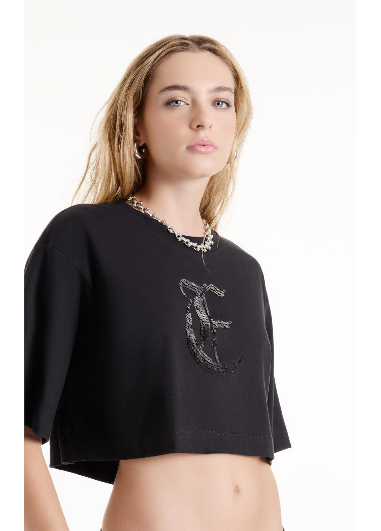 Blusa Over Cropped Gothic Preto